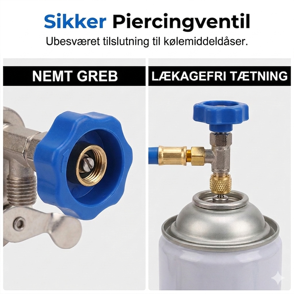 Universel AC Påfyldningsslange med Manometer (R134A/R12/R22)