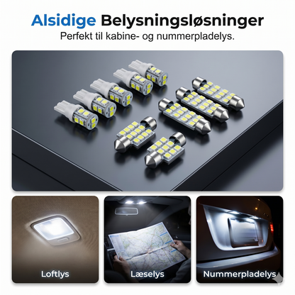 Universel LED-Bilbelysning: 20-delt Sæt med Plug-and-Play
