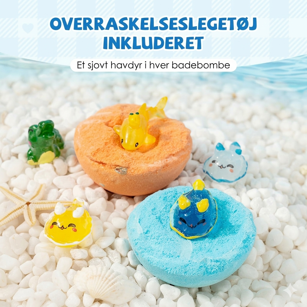 12-PakMagiske Badebomber med Havdyr– Gør Badetid til en Sjov Leg