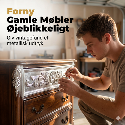 Vandbaseret Metallic Maling--Lugtfri Guld/Sølv