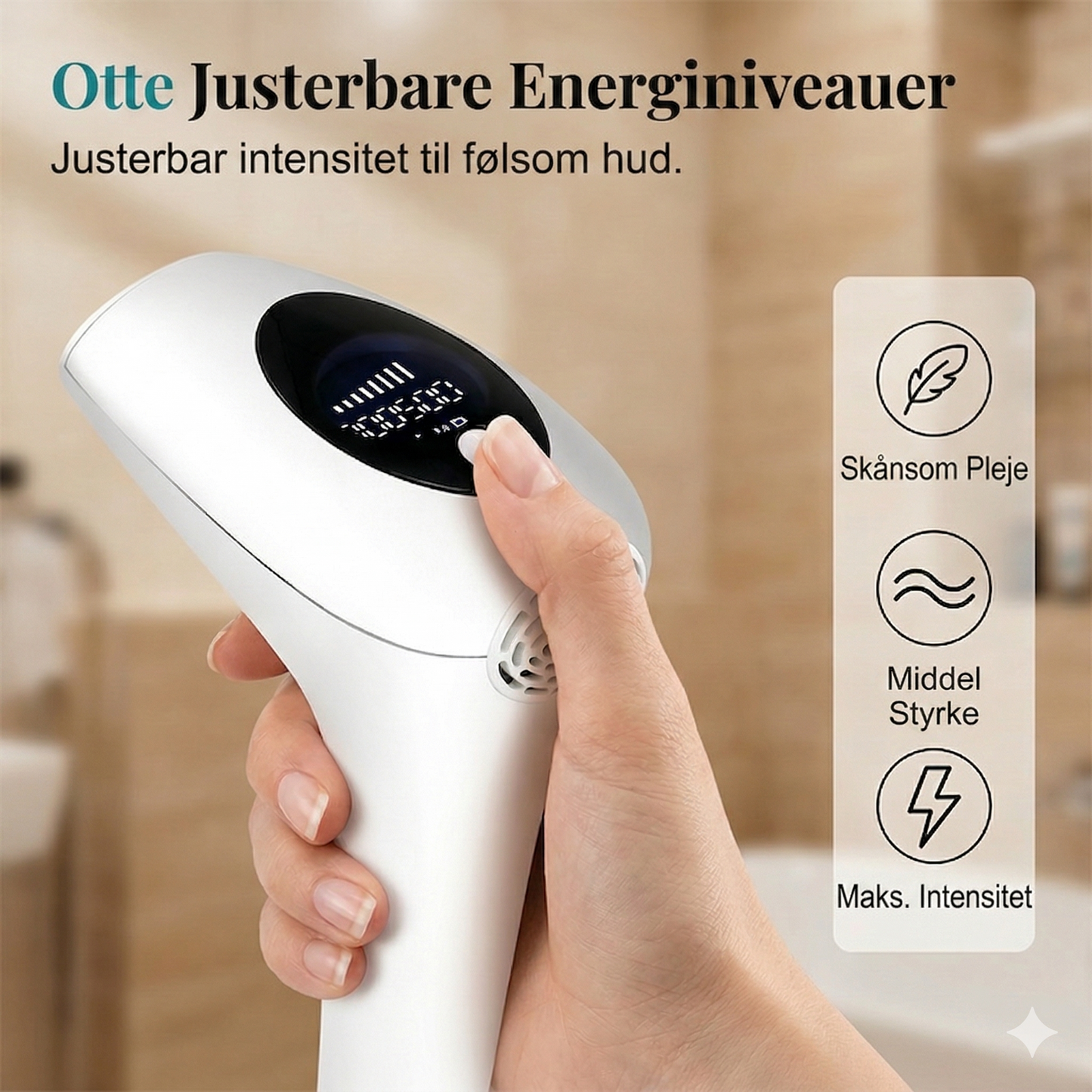 Professionel IPL Laser Hårfjerner (8 Niveauer) – Få Silkeblød Hud i Hjemmet