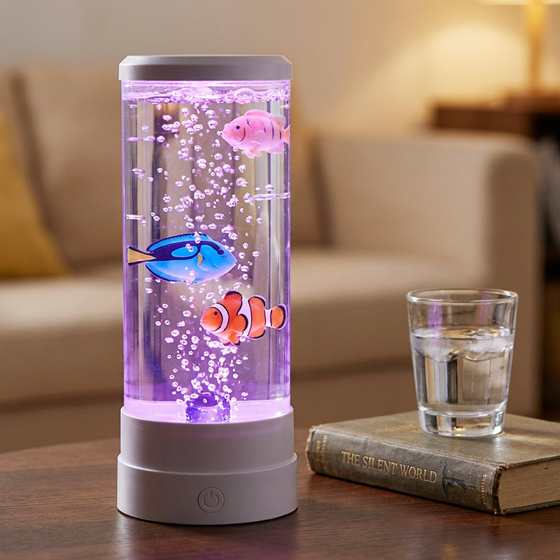Afslappende LED Akvarie-Boblelampe med Fjernbetjening