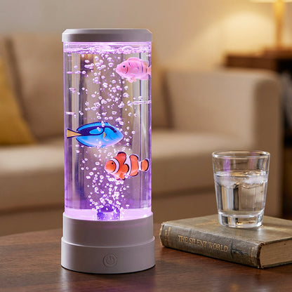 Afslappende LED Akvarie-Boblelampe med Fjernbetjening