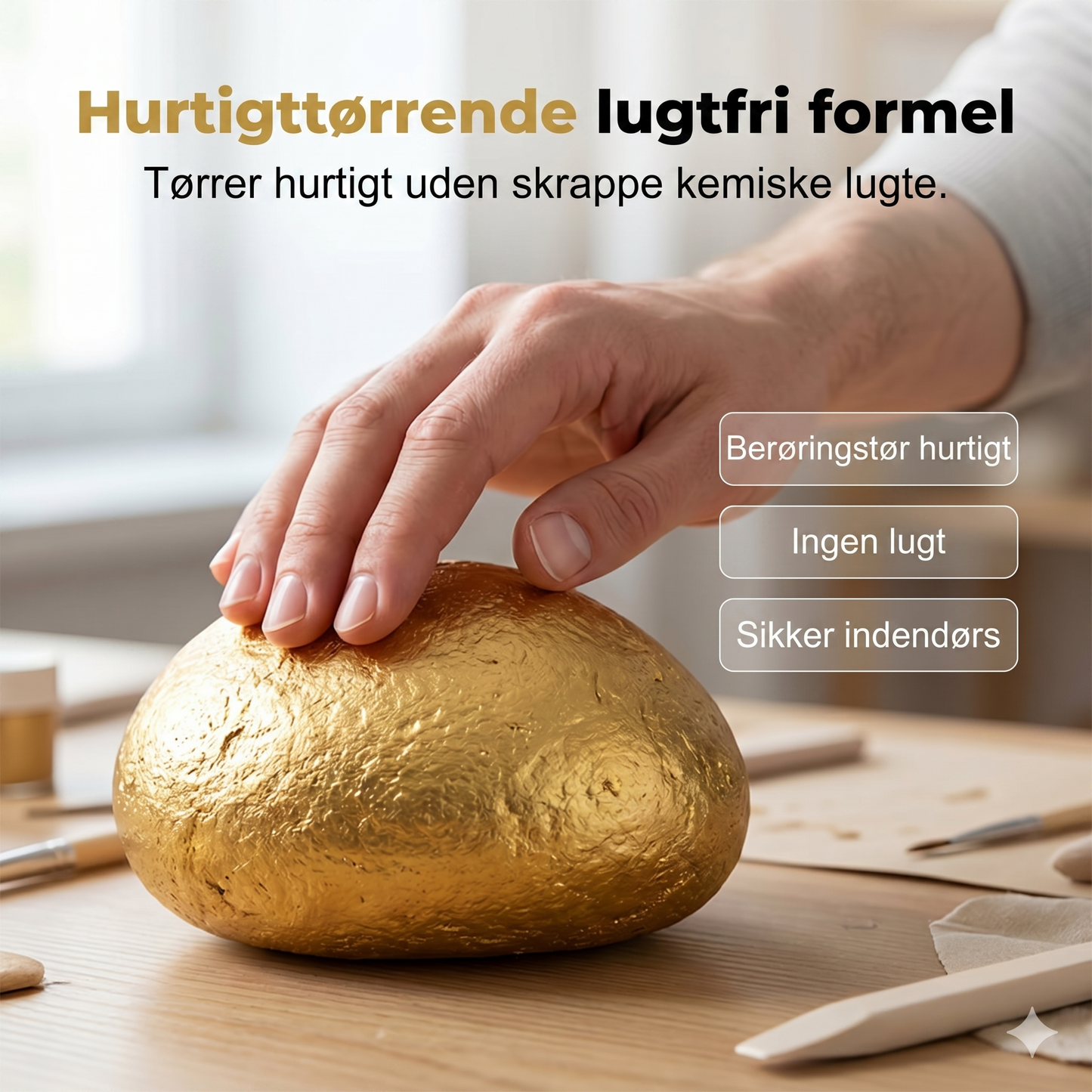 Vandbaseret Metallic Maling--Lugtfri Guld/Sølv