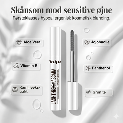 Vandfast Fibermascara med Metalbørste: Dramatisk Længde og 24-Timers Hold