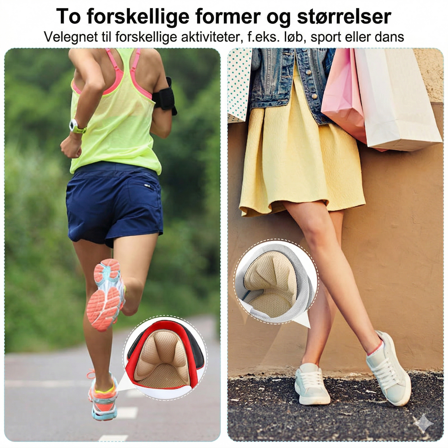 Klipbare Selvklæbende Hælindlæg – Anti-Slip og Beskyttelse mod Vabler