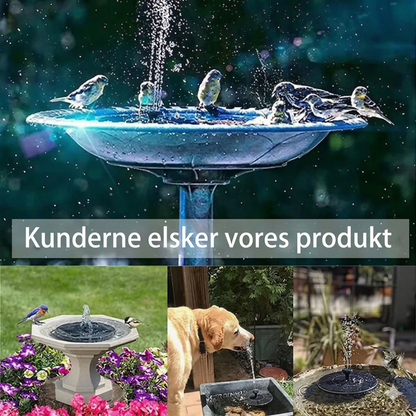 Soldrevet Vandfontæne – Trådløst Springvand med 6 Dyser