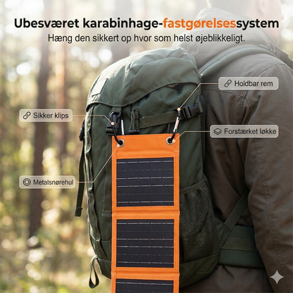 Foldbart Bærbart Solcellepanel med USB – Kompakt Oplader til Outdoor