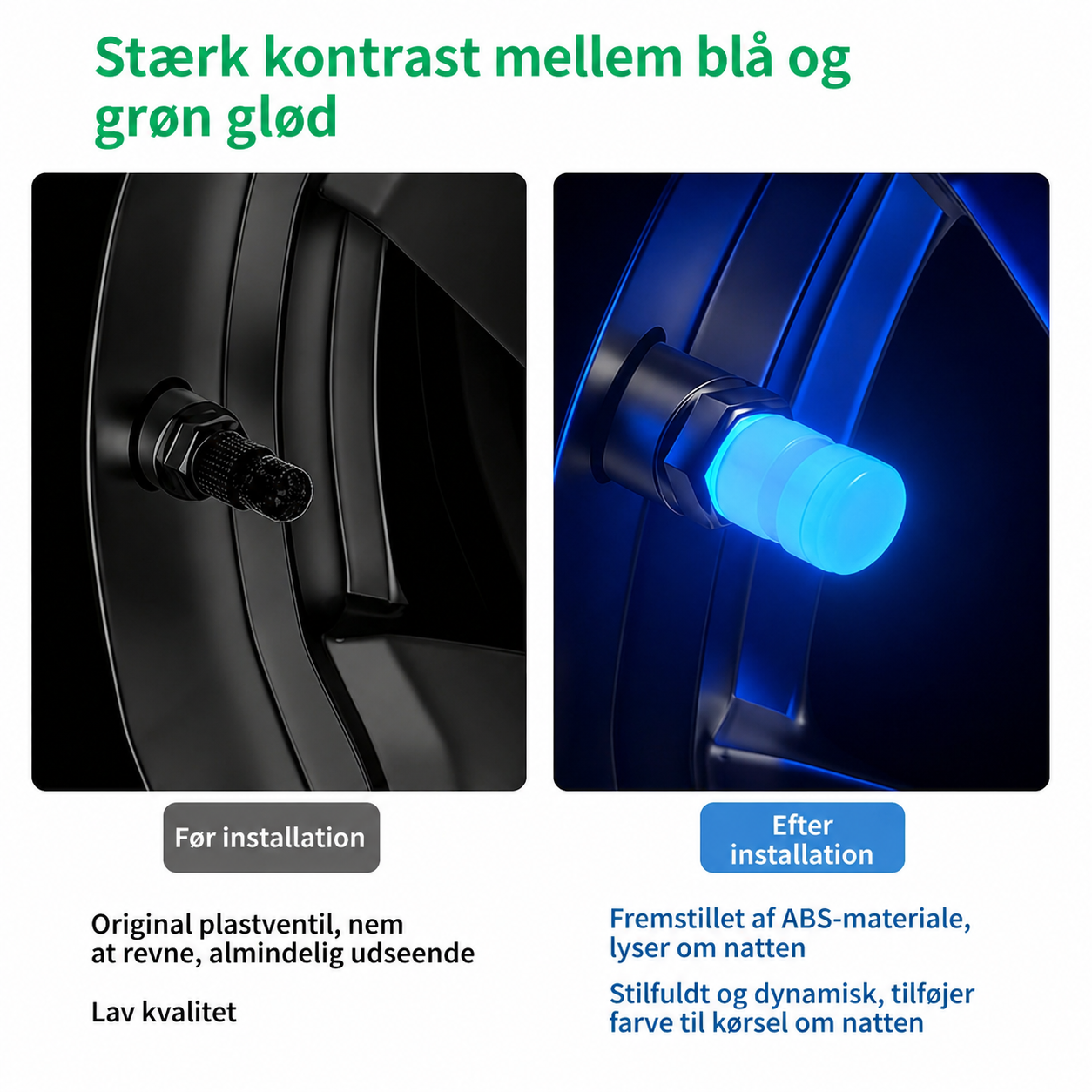 Selvlysende Ventilhætter: Universel Beskyttelse med Glow-Effekt