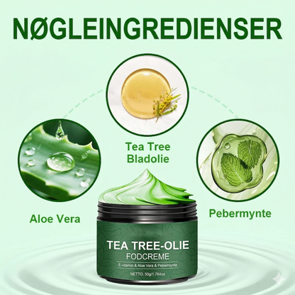 Beroligende Fodcreme med Aloe Vera og Tea Tree Olie – Slip for Tørre, Ru Fødder og Revner