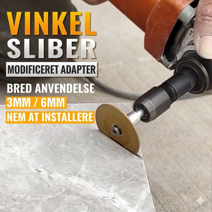 Modificeret Vinkelsliber-adapter – Forvandl til Ligesliber (M10/3mm/6mm)