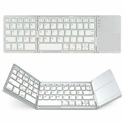 Foldbart Bluetooth Tastatur med Touchpad – Genopladeligt