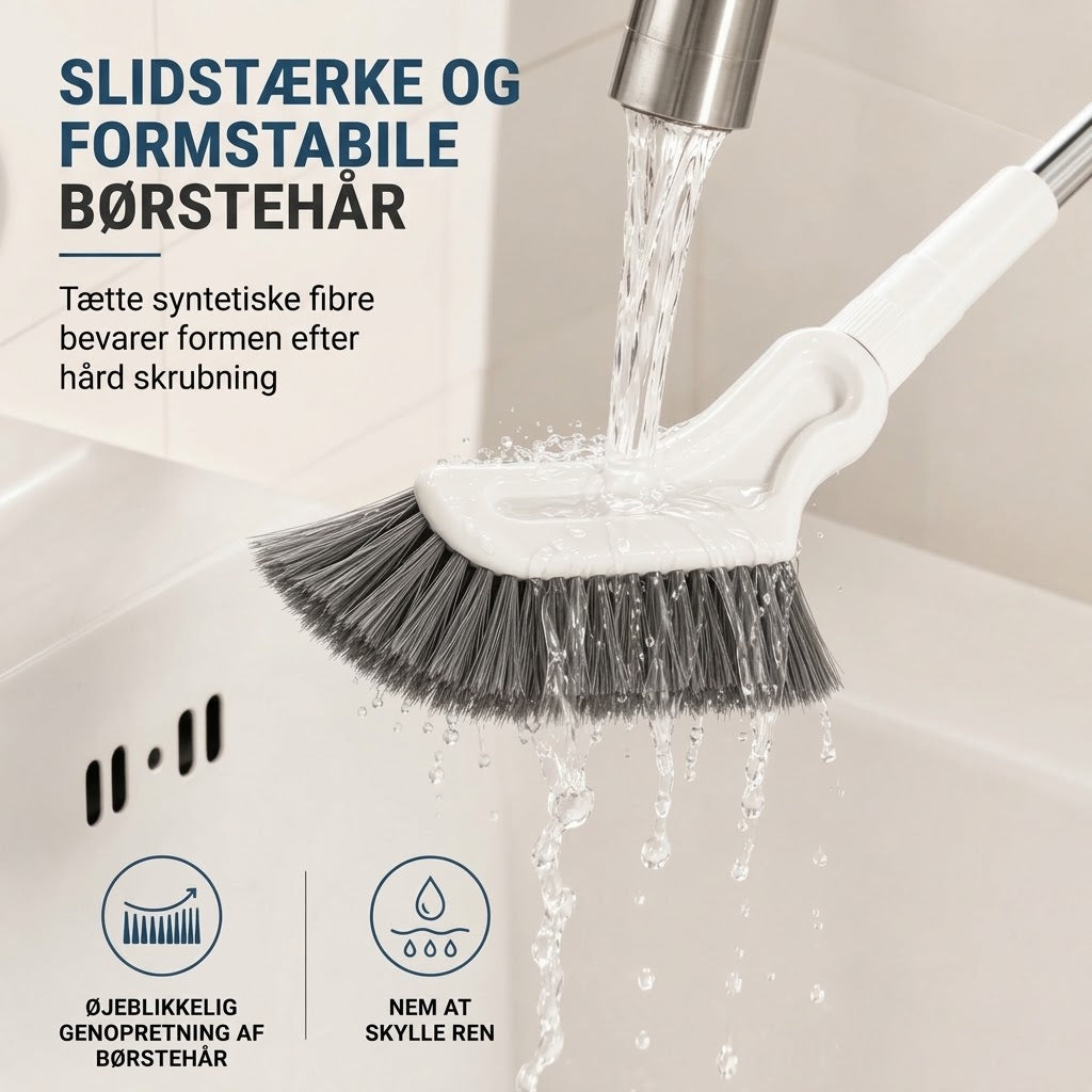 Multifunktionel Gulvskrubbe med Teleskopskaft – Nå Alle Hjørner Ubesværet