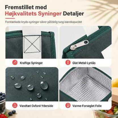 Ekstra Tyk Termotaske til Frokost – Holder Varmt og Koldt, Vandtæt & Stor Kapacitet