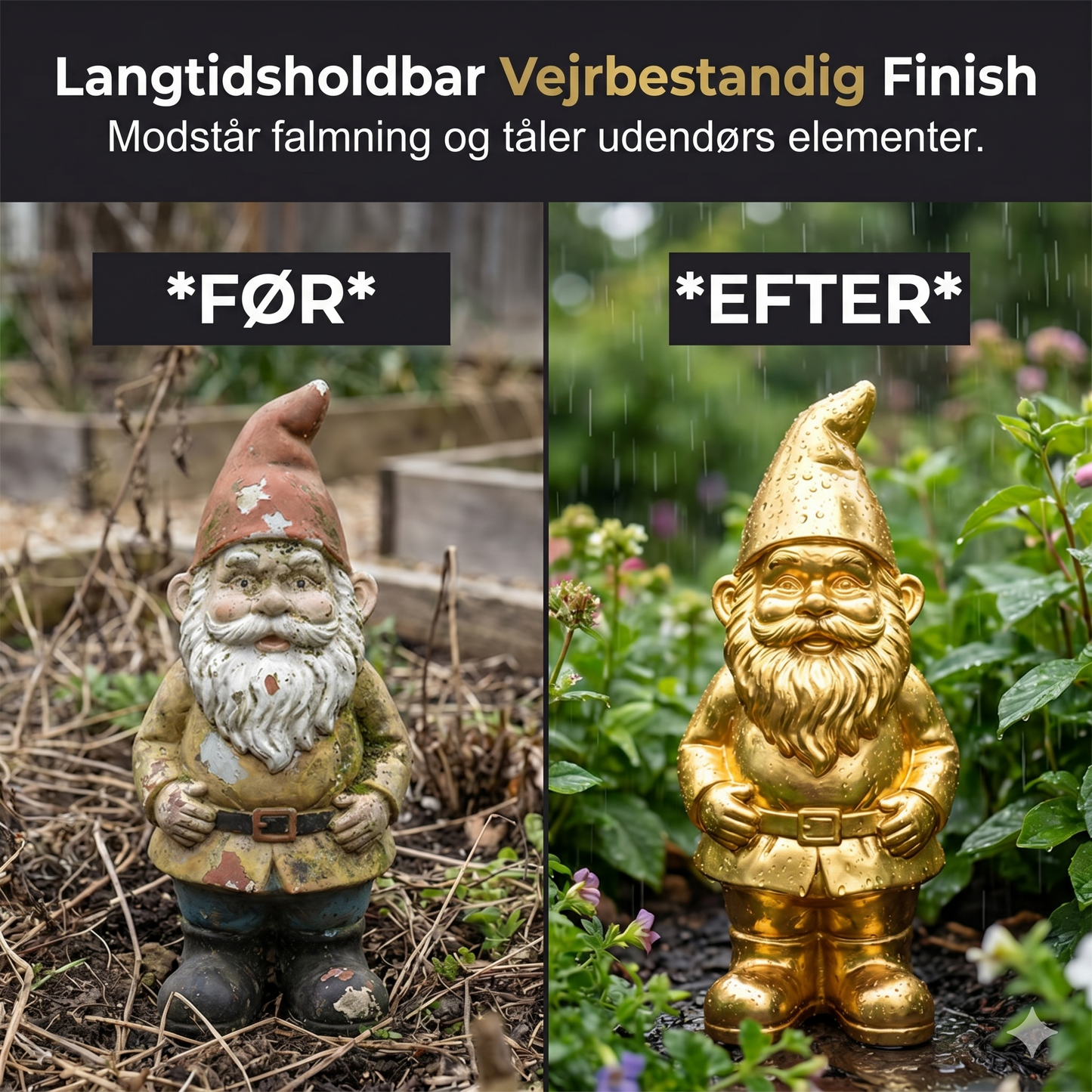 Vandbaseret Metallic Maling--Lugtfri Guld/Sølv