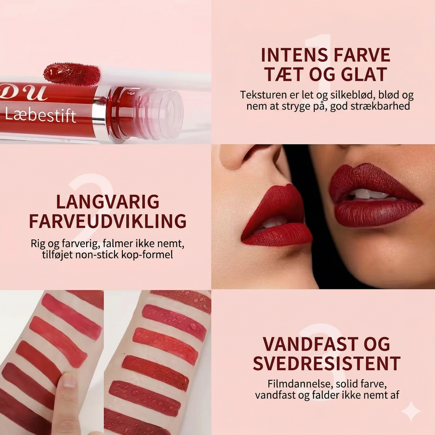 10-Pak Kyssesikker Mat Lipgloss – Langtidsholdbar og Plejende