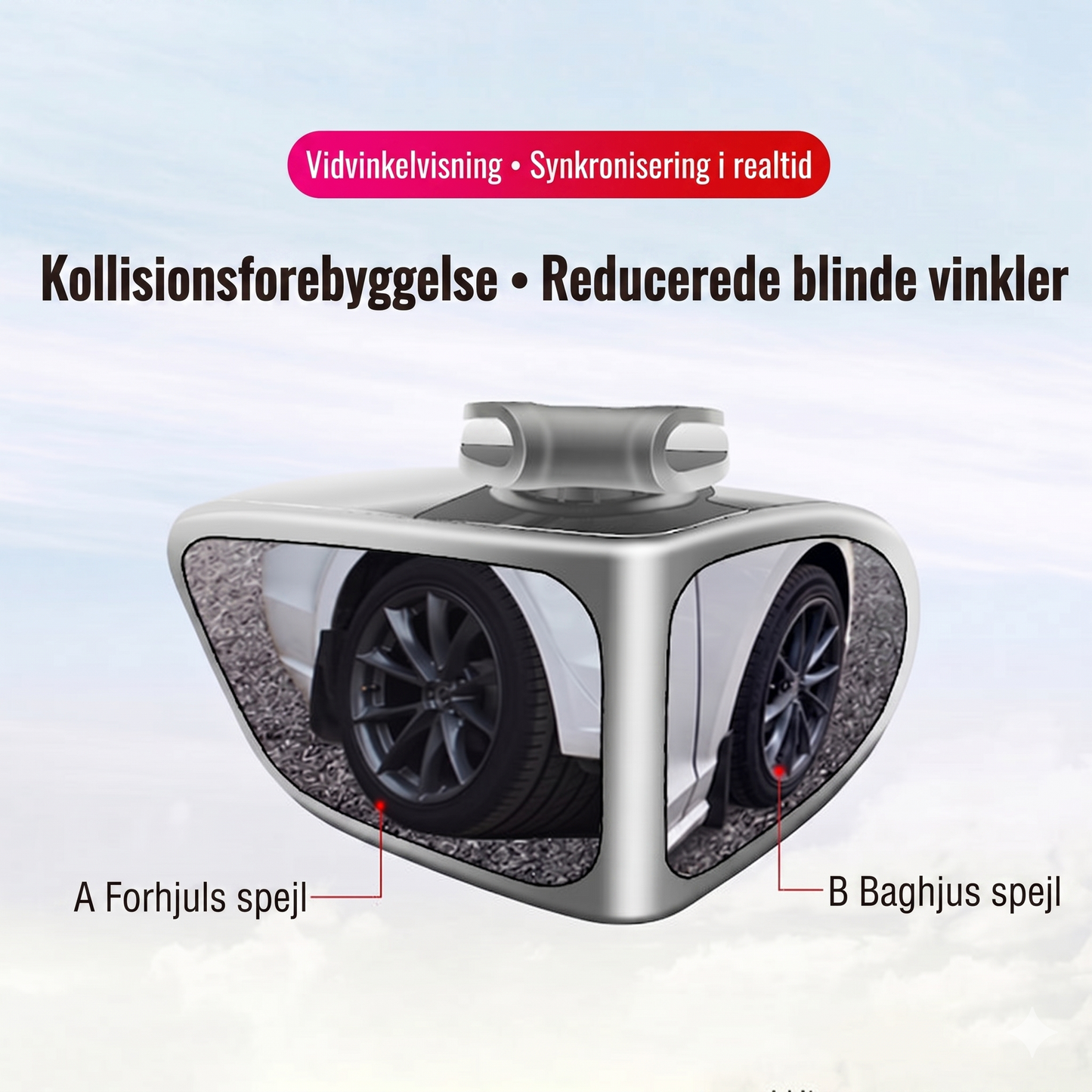 360° Justerbart Dobbelt Blindvinkelspejl
