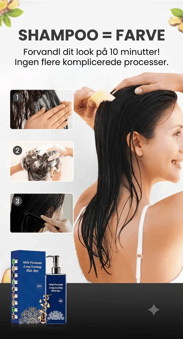 2-i-1 Hårfarve Shampoo med 90 Dages Holdbarhed