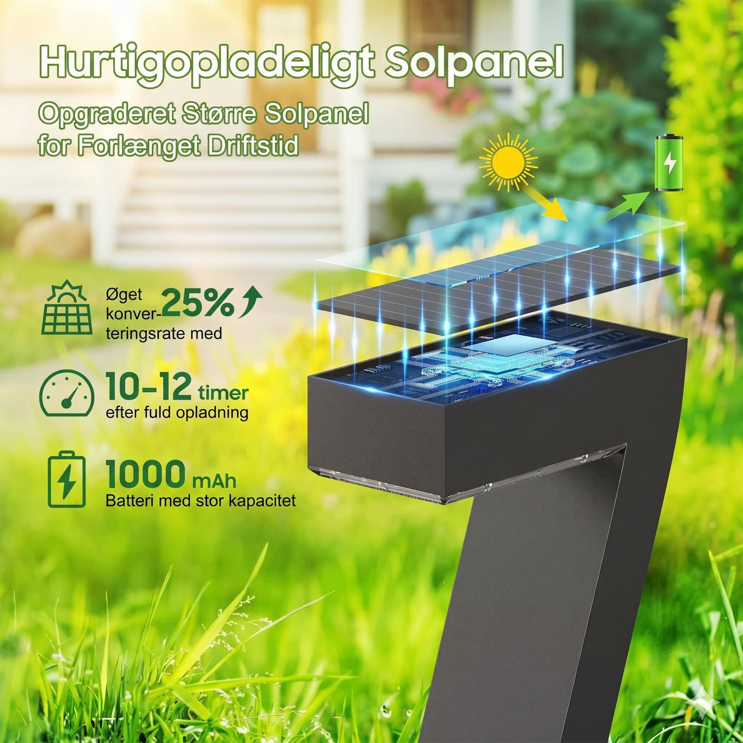 Moderne 7-Formet Solcellelampe til Have (IP65)