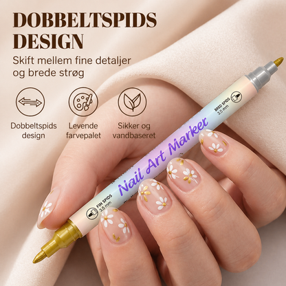 2-i-1 Dual-Tip Neglepenne: Hurtigtørrende Neglekunst Uden UV