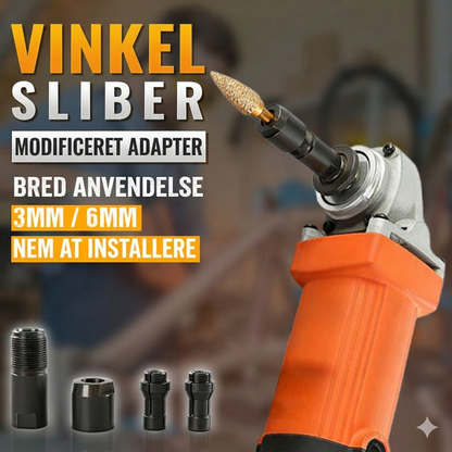 Modificeret Vinkelsliber-adapter – Forvandl til Ligesliber (M10/3mm/6mm)
