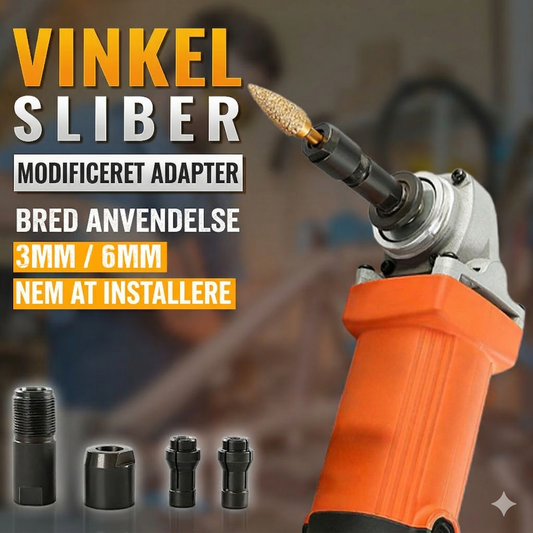 Modificeret Vinkelsliber-adapter – Forvandl til Ligesliber (M10/3mm/6mm)