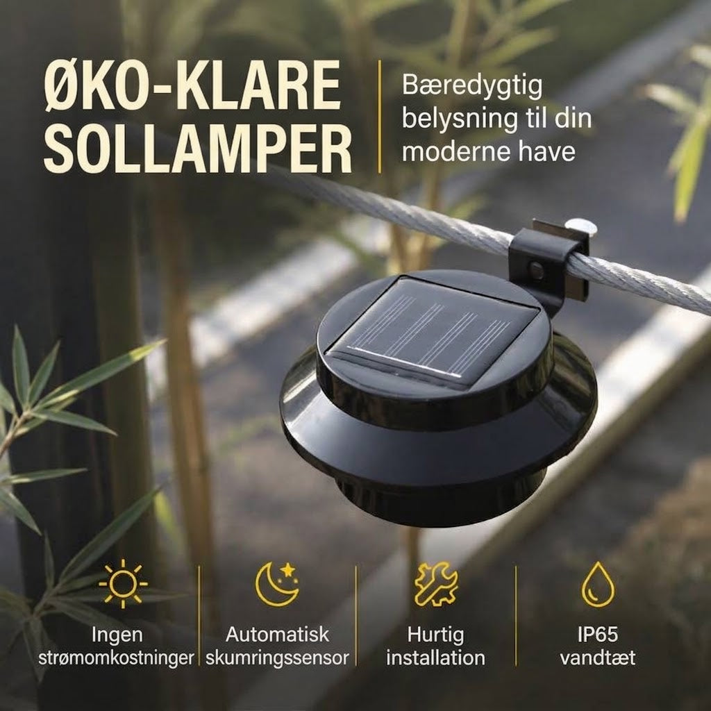 Udendørs Vandtæt Solcelle LED Lampe til Tagrender – Lys Uden Strømregning