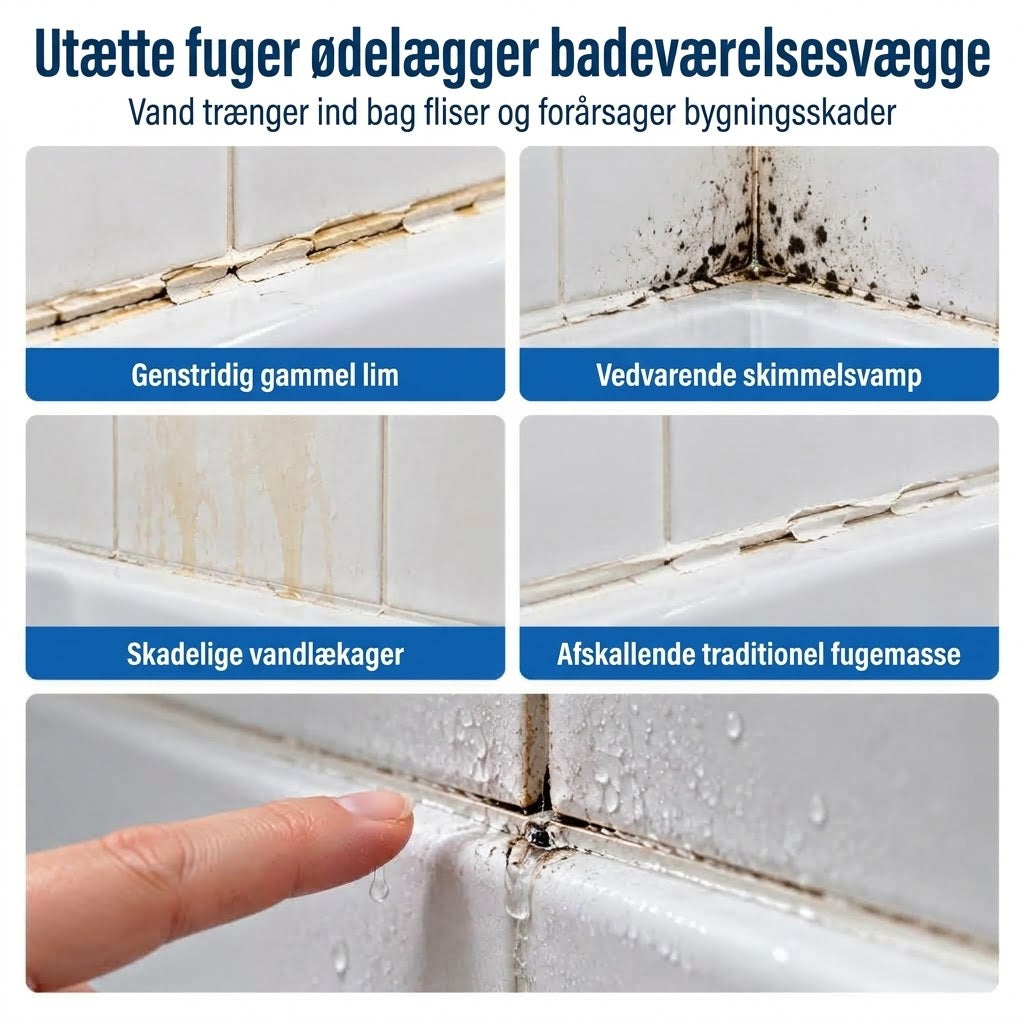 2-i-1 Fugesæt til Badeværelset – Fjern Gammel Fuge & Tætn på Ny – Enkelt, Vandtæt og Holdbart