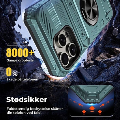Stødsikkert Mobilcover med Kortholder – Integreret ringholder til iPhone