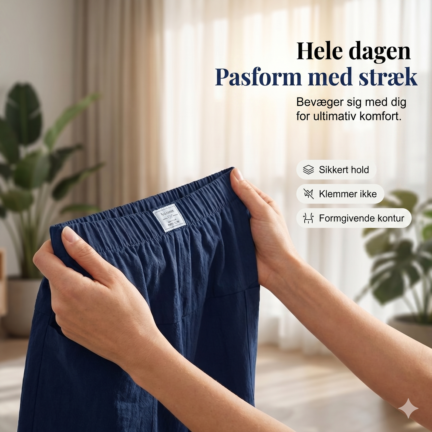 Afslappet Sommer-Skort med Stræktalje og Lommer