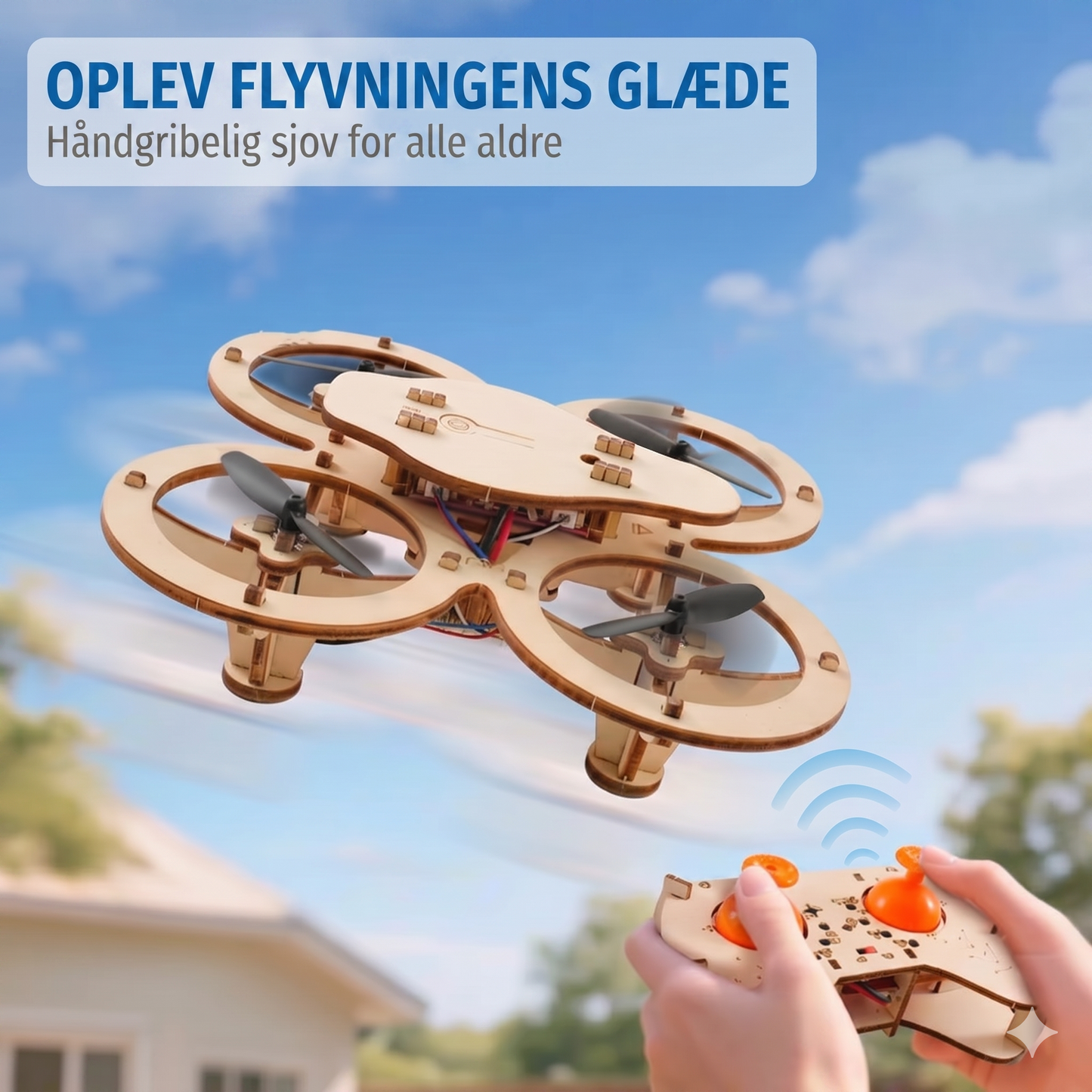 DIY Trædrone Byggesæt til Børn – Sikker Propelbeskyttelse og Højdeholdelse