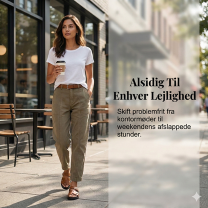 Højtaljede Utilitybukser til Kvinder – Tilspidset og Moderne Snit, Trendy og Behagelige