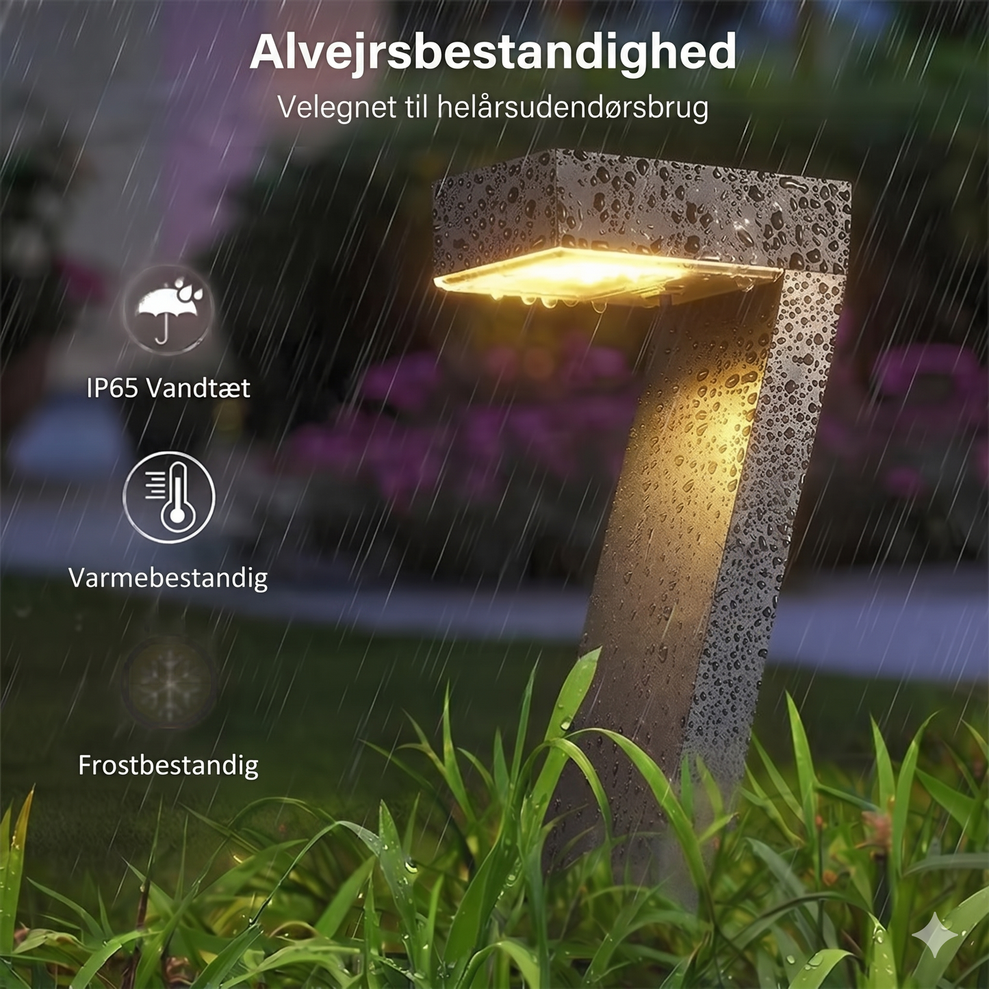 Moderne 7-Formet Solcellelampe til Have (IP65)