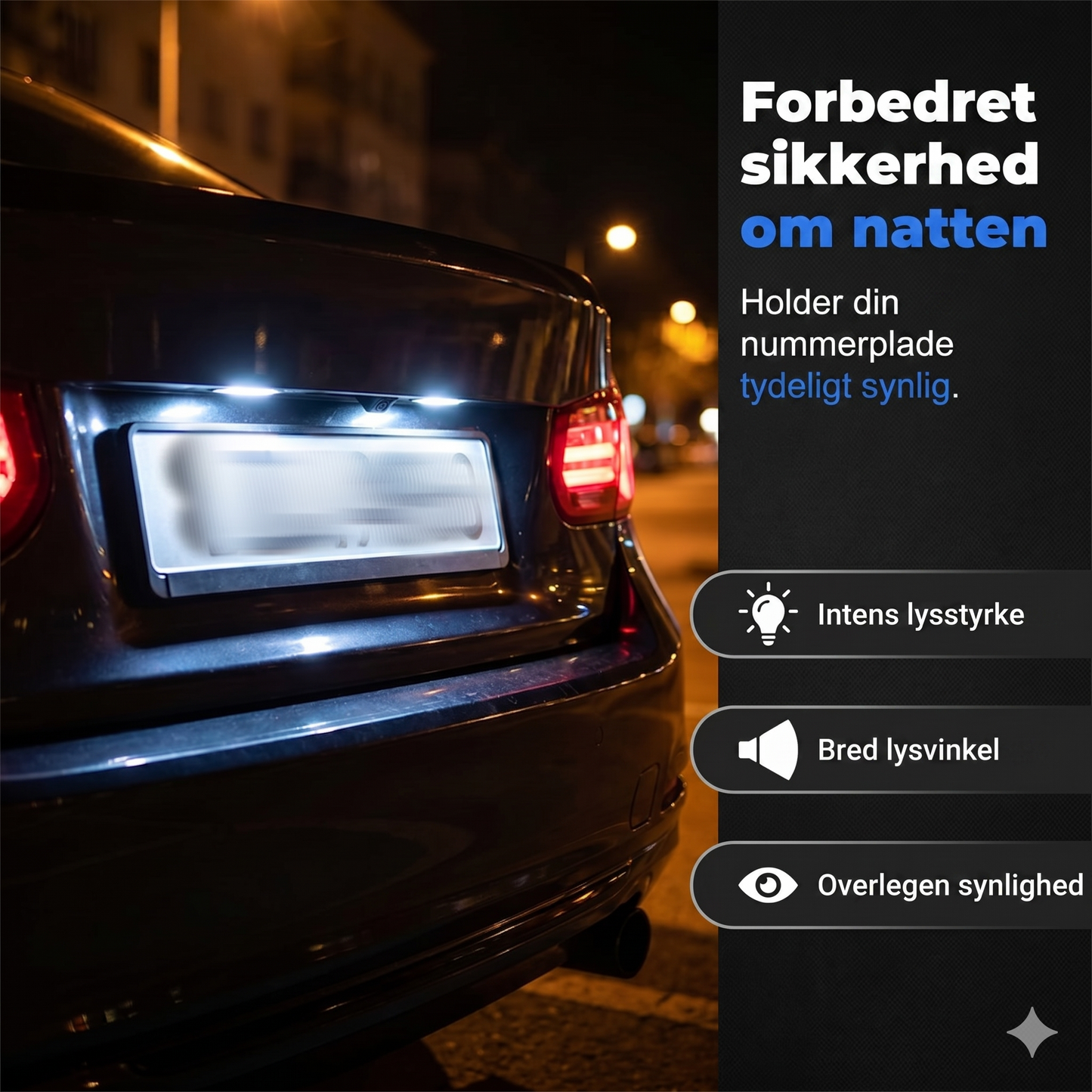 Universel LED-Bilbelysning: 20-delt Sæt med Plug-and-Play