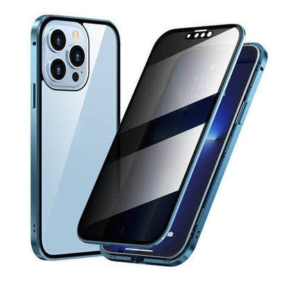 360° Privacy Mobilcover – Anti-Spy Hærdet Glas & Magnetisk Metalramme