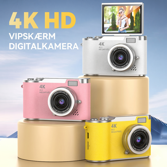 4K HD Digitalkamera med Flip-Skærm og Autofokus