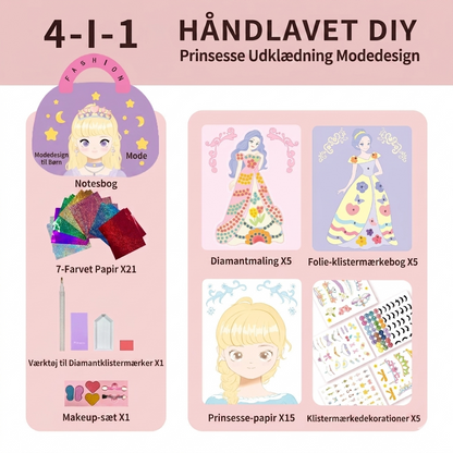 Prinsesse Makeover DIY Sæt (4 Aktiviteter, 172 Dele)