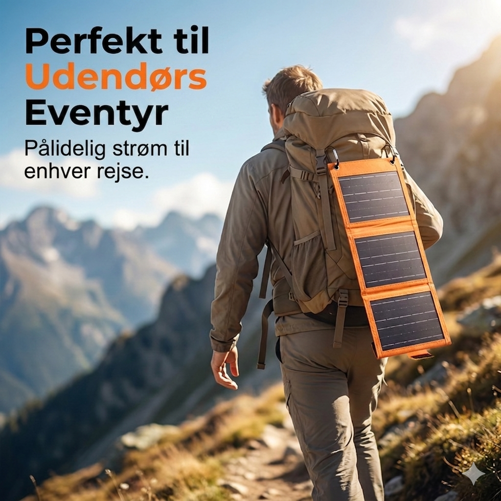Foldbart Bærbart Solcellepanel med USB – Kompakt Oplader til Outdoor