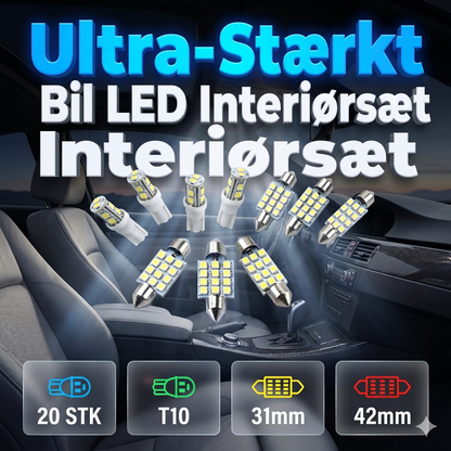Universel LED-Bilbelysning: 20-delt Sæt med Plug-and-Play