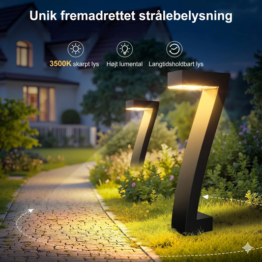Moderne 7-Formet Solcellelampe til Have (IP65)