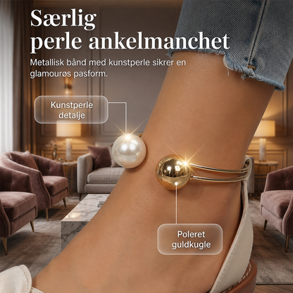 Elegante Roset-Sommersandaler: Flad Slip-On med Perledetalje