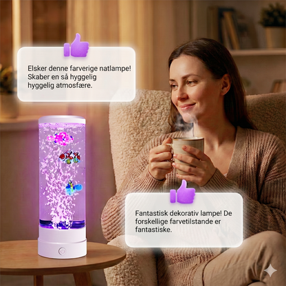 Afslappende LED Akvarie-Boblelampe med Fjernbetjening