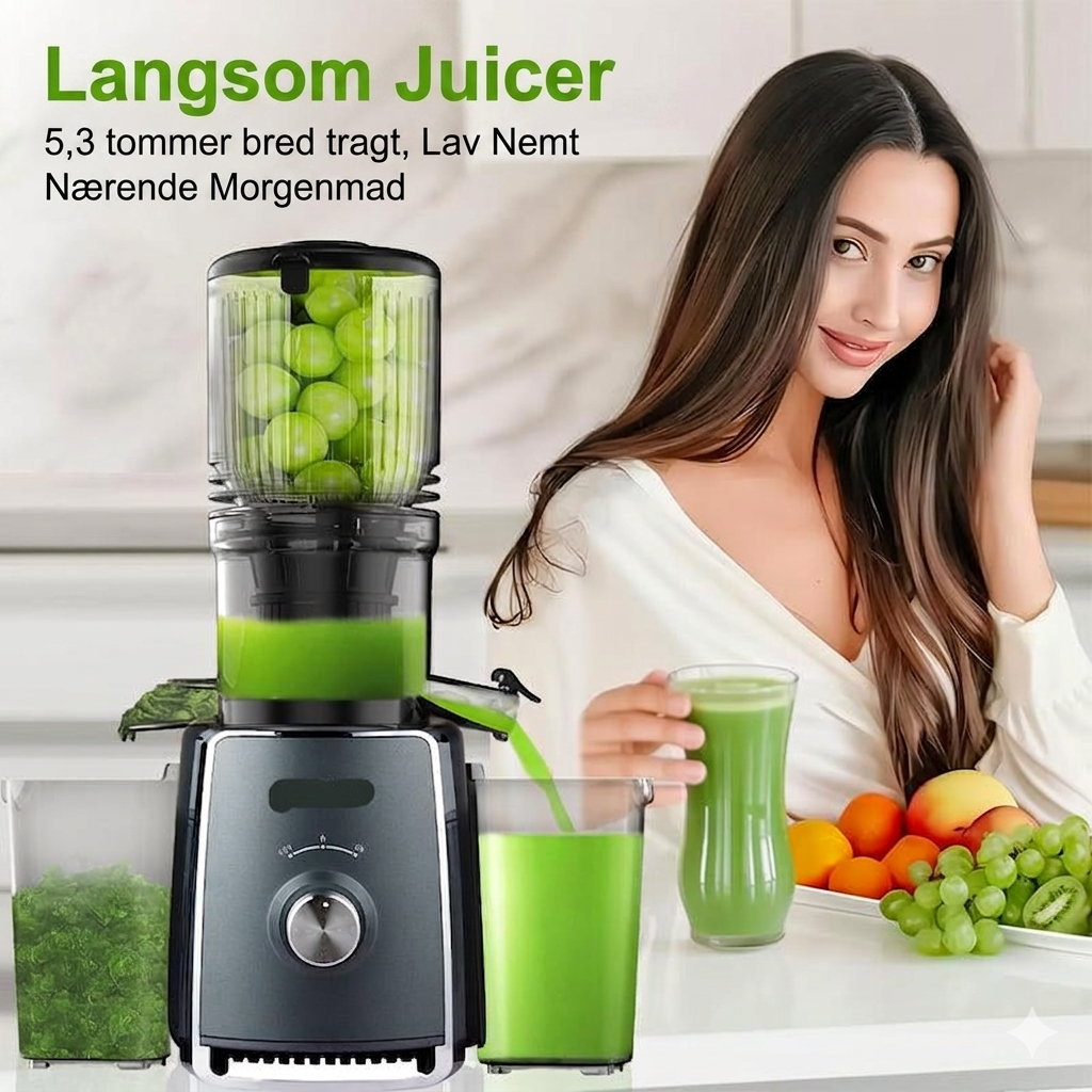 Fuldautomatisk Juicer med Stor Åbning – Pres Hele Frugter og Grøntsager Uden Forskæring