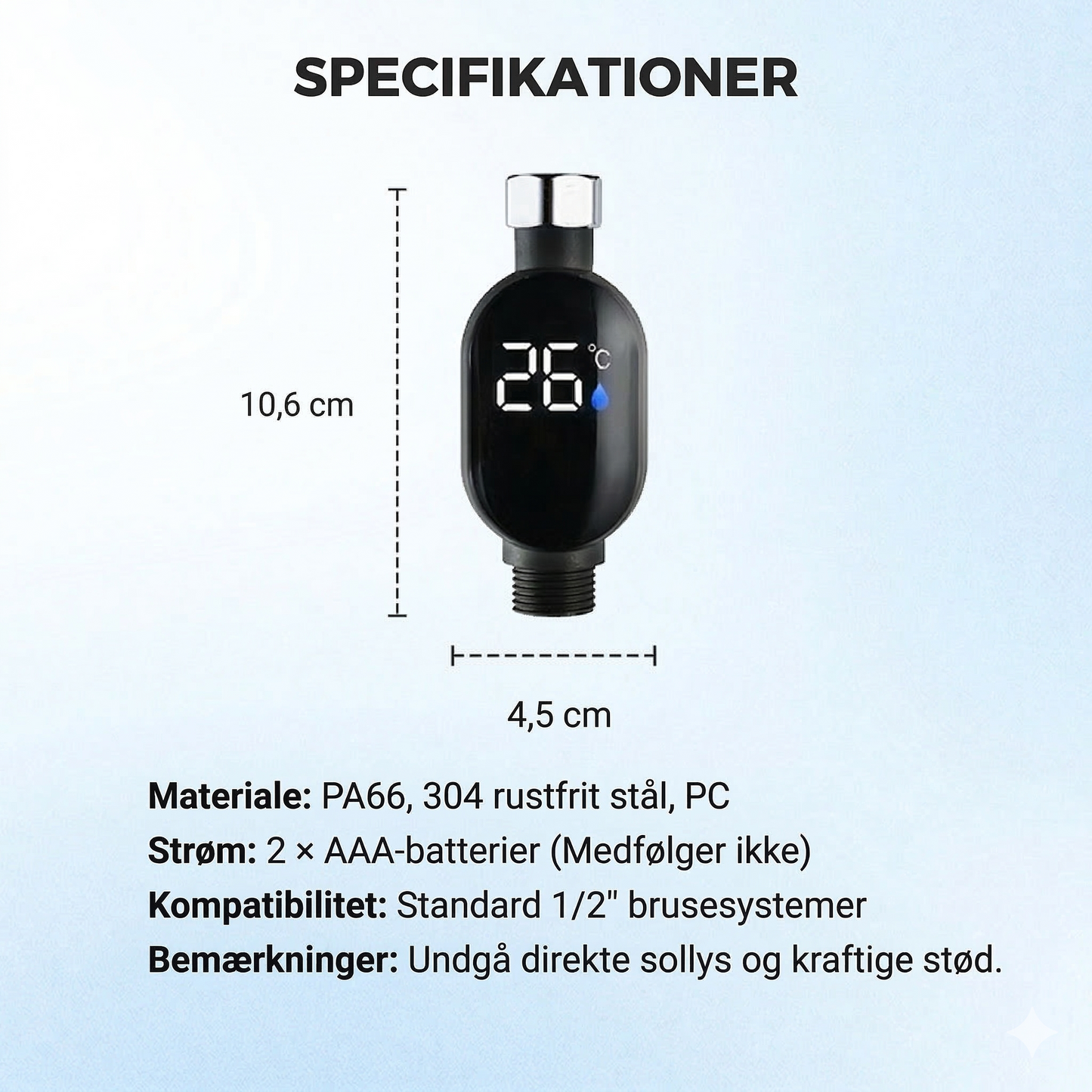 Letlæseligt digitalt badetermometer – Skånsom beskyttelse, øjeblikkelig temperaturvisning og babysikker