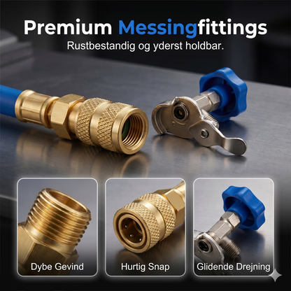 Universel AC Påfyldningsslange med Manometer (R134A/R12/R22)