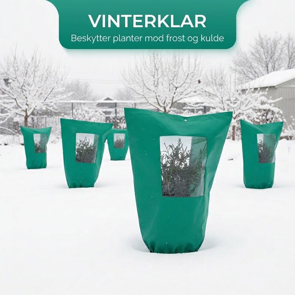 Vinterovertræk til Planter med Lynlås og Snoretræk – Frostsikker, Transparent Vindue & Robust Design – Ideelt til Frugttræer, Grøntsager og Potteplanter