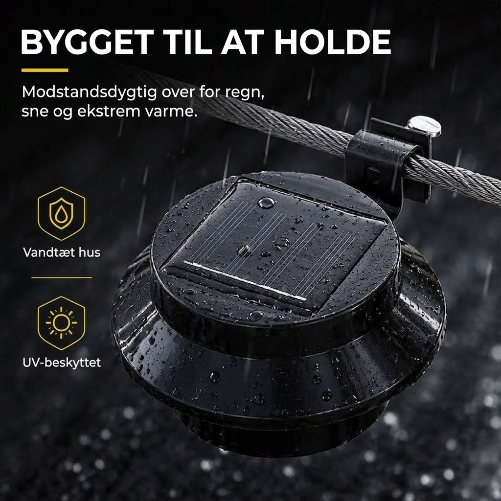 Udendørs Vandtæt Solcelle LED Lampe til Tagrender – Lys Uden Strømregning
