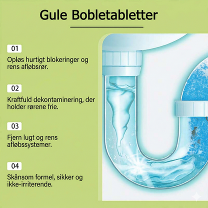 Skummende Afløbstabletter (12 stk.) – Opløser Fedt, Hår og Dårlig Lugt