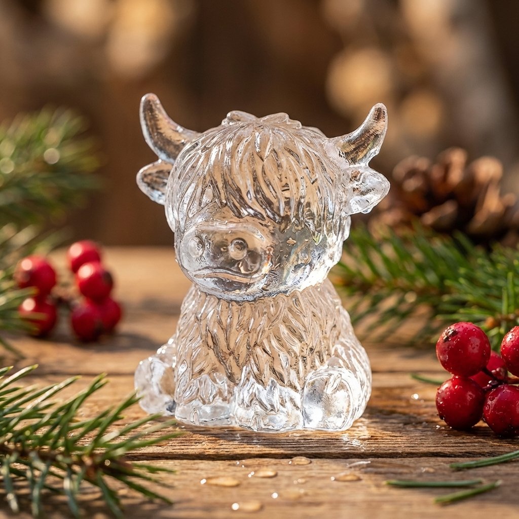 Mini Highland Cow isterningbakke – Sød 3D-is til drinks, fester og gaver