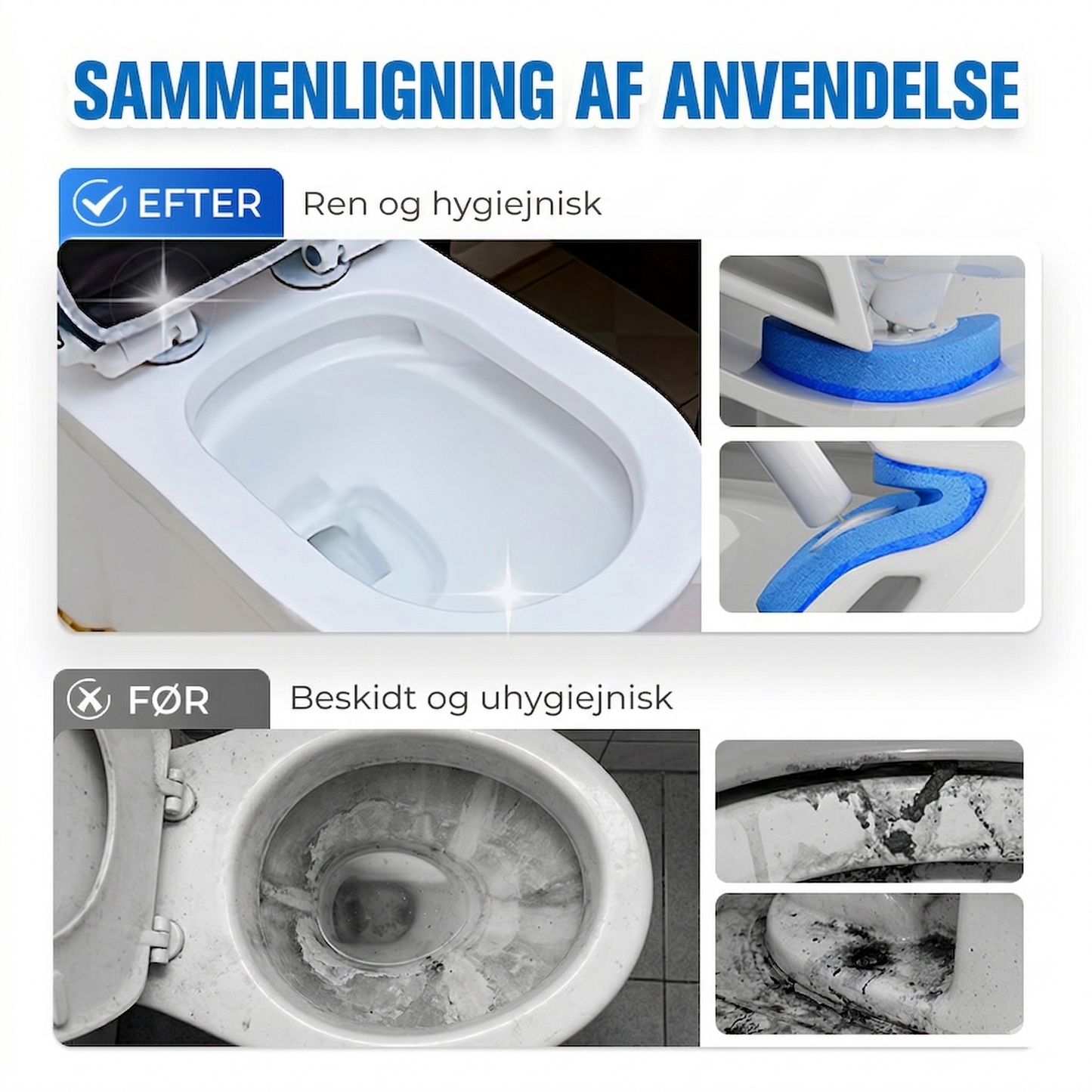 Væghængt Toiletbørste med Engangshoveder – Berøringsfri og Hygiejnisk Rengøring